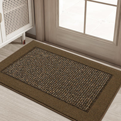 BEQHAUSE Indoor Door Mat 20" x 32", Dirt Trapper Door Mats Non-Slip Entryway Rugs Washable, Resist Dirt Absorbent Welcome Mat, Low Profile Floor Mats for Front Back Door and Entryway, Taupe