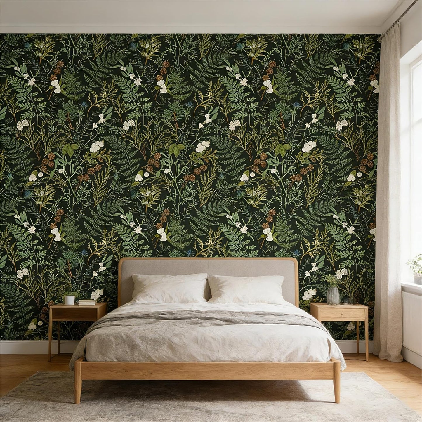 Peel and Stick Wallpaper Removable Self-Adhesive, Renter Friendly Waterproof Vinyl Contact Paper, Boho Self Stick Wall Paper for Bedroom Bathroom Cabinet Furniture Makeover, 17.5" x 118"