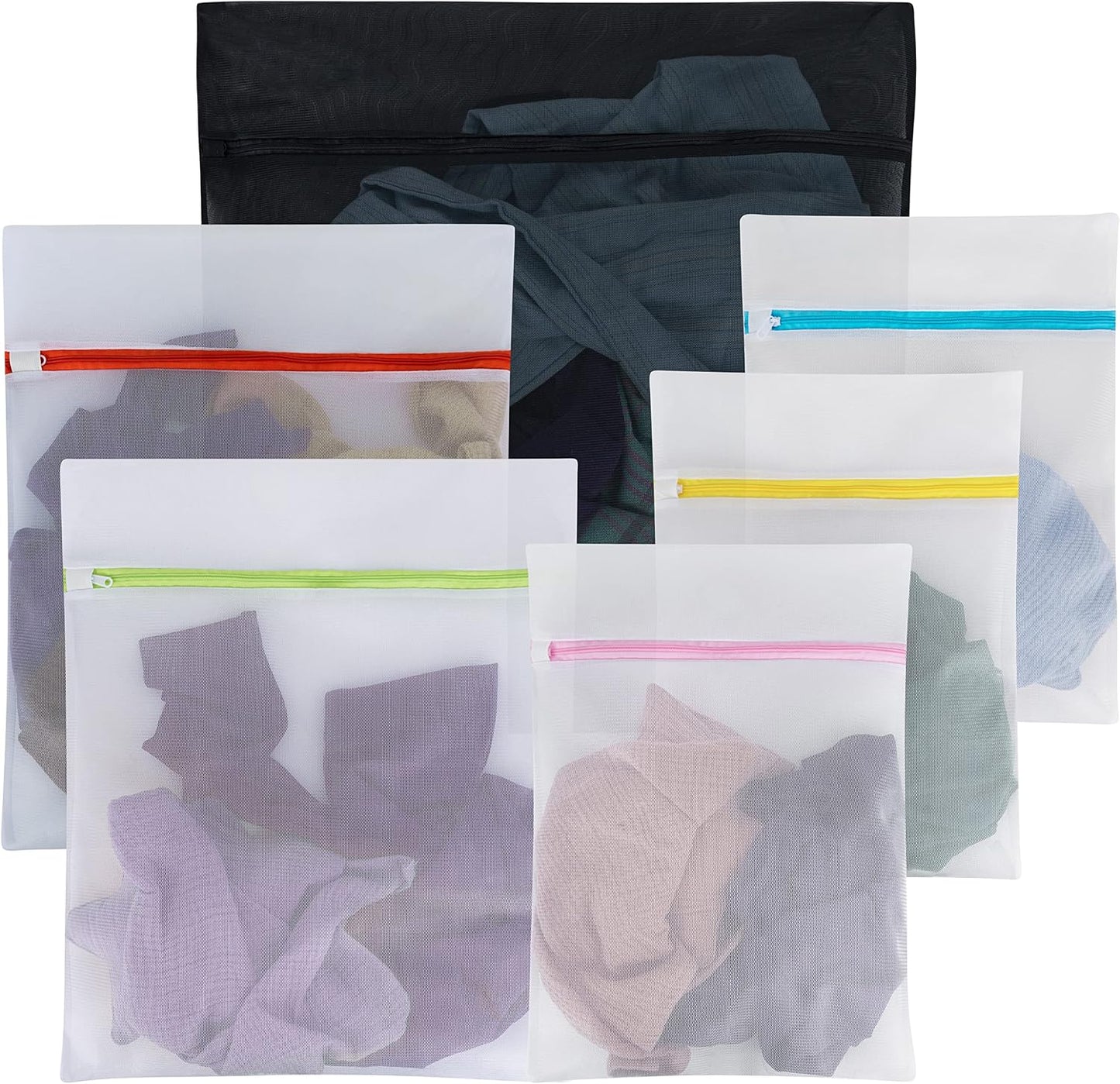 Handy Laundry Mesh Laundry Bag - 4 Pack Zippered Honeycomb Net for Delicates - Delicates Wash Bags for Lingerie, Socks & Underwear - 12x16 Durable Washing Machine Protector