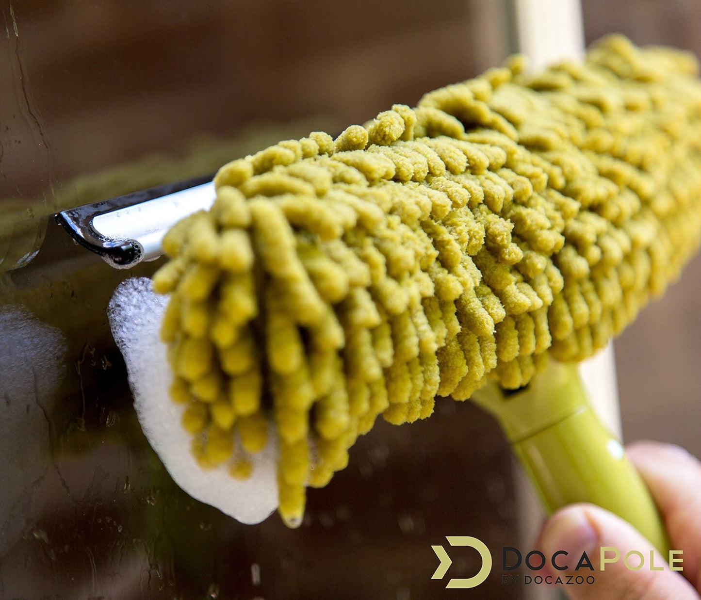 DOCAZOO DOCA Telescoping Pole 7-28 Ft - Extension Pole for Cleaning, Feather Duster, Window Washing Kit, Paint Roller, Window Squeegee - High Reach Extendable Kit for Indoor & Outdoor - Pole Only