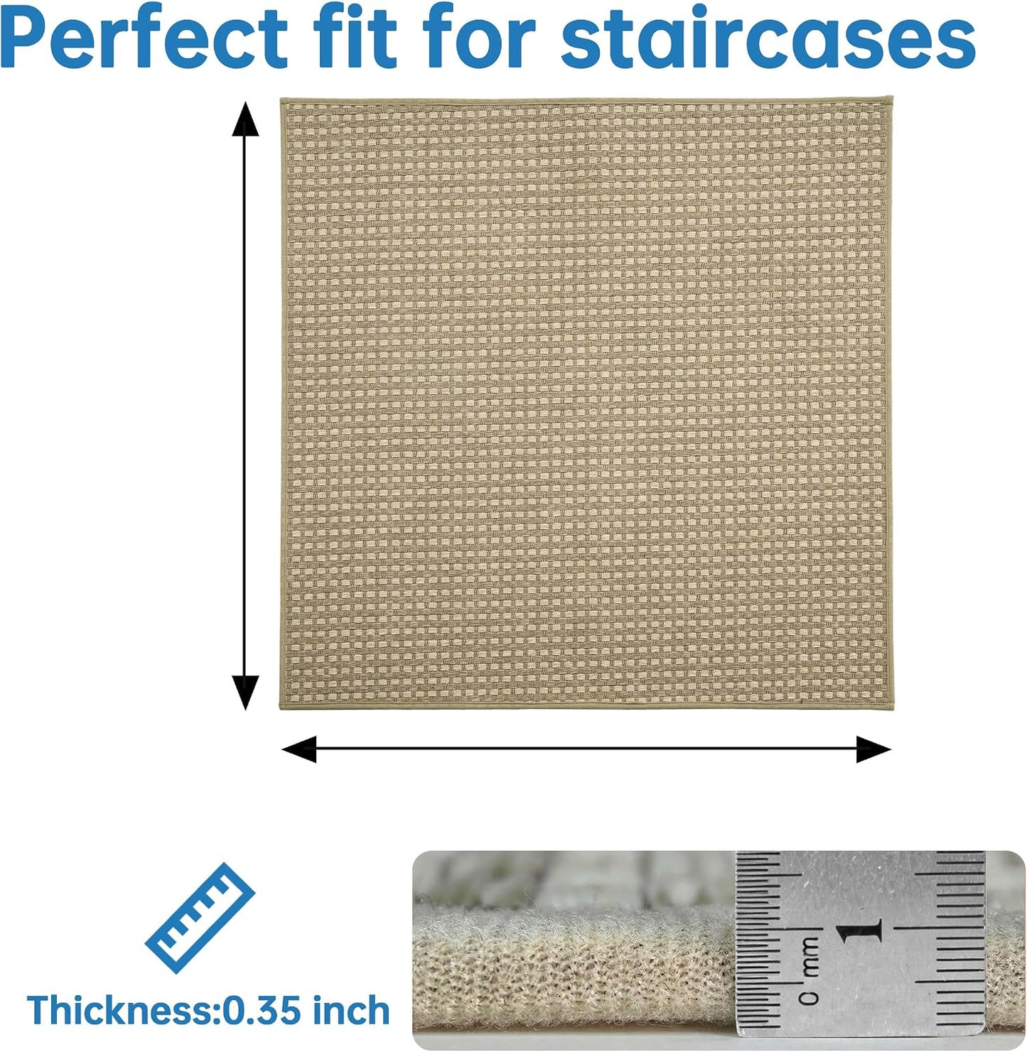 Chenille Stair Treads for Wooden Steps 8"x30" (15 Pack), Ultra Soft Non-Slip Carpet Stair Runners Indoor, Peel and Stick Self-Adhesive Step Rugs for Kids & Dogs, Machine Washable, Gray