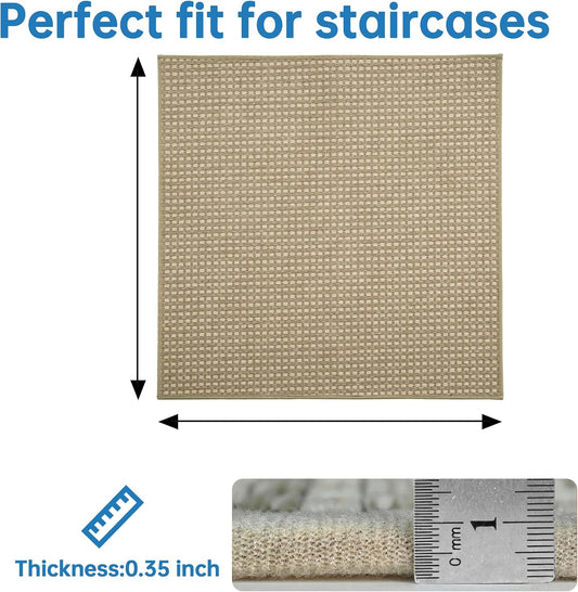 Chenille Stair Treads for Wooden Steps 8"x30" (15 Pack), Ultra Soft Non-Slip Carpet Stair Runners Indoor, Peel and Stick Self-Adhesive Step Rugs for Kids & Dogs, Machine Washable, Gray