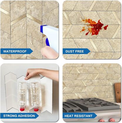 MOFIT Peel and Stick Backsplash for Kitchen,3D Wall Panel Peel and Stick Tile Self Adhesive Backsplash for Bathroom Tile Stickers Diamond (5Sheets,Blue Green Gray)
