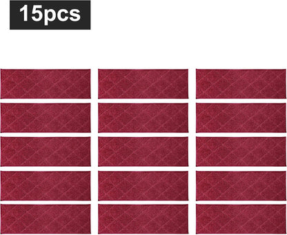 COSY HOMEER Edging Stair Treads Non-Slip Carpet Mat 28inX9in Indoor Stair Runners for Wooden Steps, Edging Stair Rugs for Kids and Dogs, 100% Polyester TPE Backing(4pc, Beige)