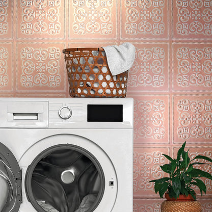 Main Street – 24-Pack of 8 x8 Peel and Stick Backsplash Wallpaper Tiles – Removable Self Adhesive Wall Tile for Kitchen, Renter-Friendly for Your Home and DIY Projects (Patina Copper)