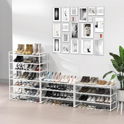 Simple Houseware 3-Tier Stackable Shoes Rack Storage Shelf, Black