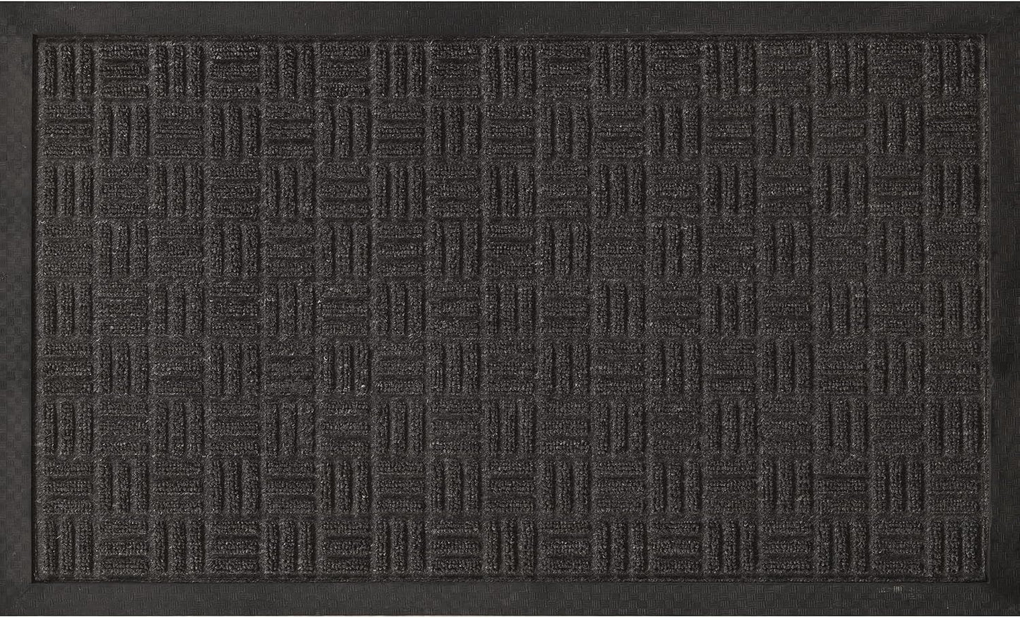Ottomanson Waterproof Rubber Outdoor Doormat – Heavy-Duty Non-Slip Rubber Floor Mat with Ridge Scraper Pattern, All-Weather Front Door Entry Mat for Mud & Dirt Control – 24" x 36", Black