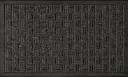Ottomanson Waterproof Rubber Outdoor Doormat – Heavy-Duty Non-Slip Rubber Floor Mat with Ridge Scraper Pattern, All-Weather Front Door Entry Mat for Mud & Dirt Control – 24" x 36", Black