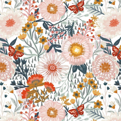 Dimoon 17.3''x78.7'' Peel and Stick Wallpaper Floral Cute Contact Paper Vintage Village Country Cottage Wallpaper Farmhouse Yellow Beige Renter Friendly Geometry Waterproof Embossed Kitchen Bedroom