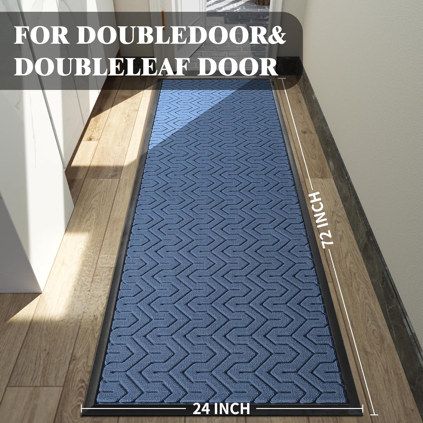 Yimobra Front Door Mat Outside Entrance 29.5x17, Waterproof Heavy Duty Outdoor Mats for Front Door, Non Slip Rubber Entry Mat for Garage Patio Indoor, Grey