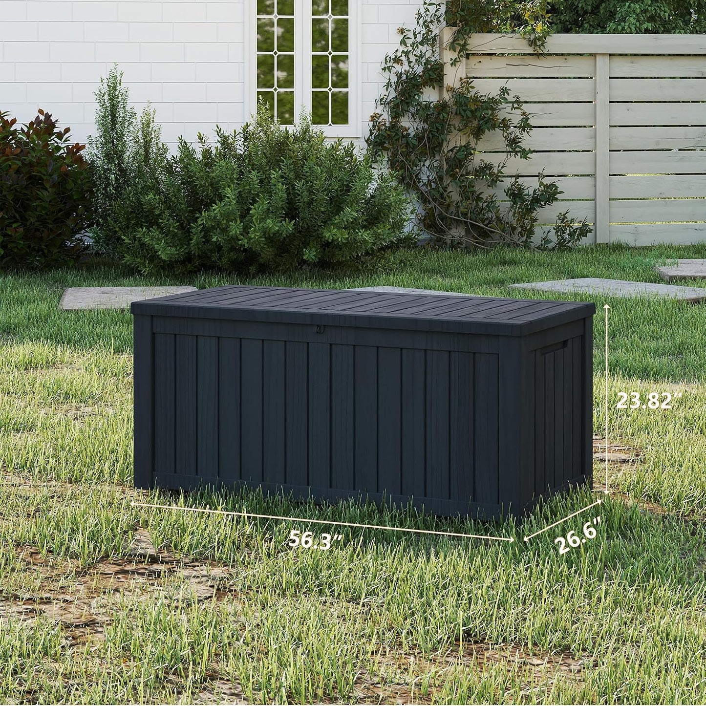 200 Gallon Deck Boxes Outdoor Waterproof, Outdoor Storage Box with Lockable Lid & UV-Resistant for Patio Furniture, Outdoor Cushions, Garden Tools and Pool Supplies, Light Brown