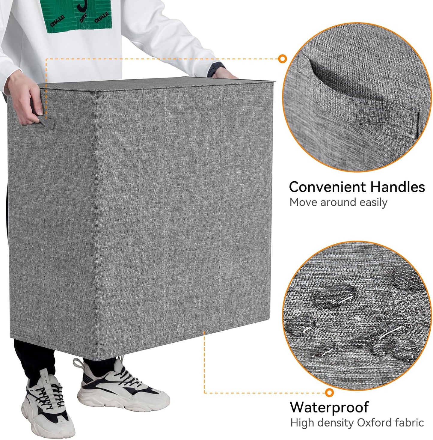 WOWLIVE 180L Laundry Hamper with Lid 3 Section,Large Laundry Basket with Removable Bags and Handles,Collapsible Dirty Clothes Hampers for Laundry,Laundry Basket Organizer for Laundry Room,Dorm,Beige