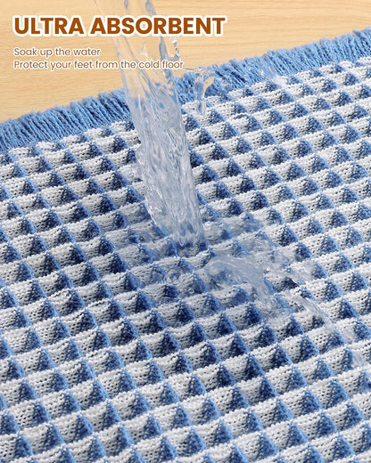 Smiry Waffle Bath Mat 30x20, Extra Soft Absorbent Bathroom Rugs, Non Slip Machine Washable Quick Dry Bath Rugs for Bathroom Floor, Tub, Shower, Home Decor Accessories, Brown