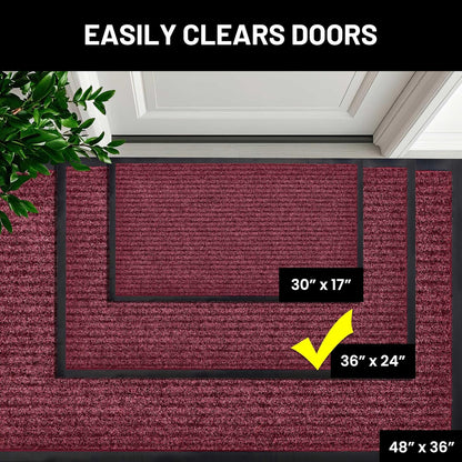 Sierra Concepts Front Door Mat Welcome Floor Mats - Entryway Indoor Outdoor Entrance Doormat, Patio, Porch, Muddy Shoe, Inside Outside Low Profile, 30x17 inches, 2-Pack Gray
