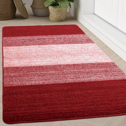 Kitinjoy Indoor Outdoor Door Mat, 32x20 Non-Slip Absorbent Dirt Trapper, Low-Profile Washable Inside Entrance Front Floor Mat, Sturdy Soft Entry Doormats for Entryway, Grey
