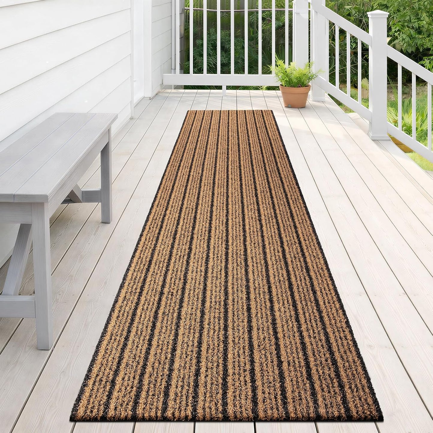 Outdoor Front Door Mat 32" x 48", Dirt Trapping Outside Entrance Rug, Non Slip Shoe Scraper, Heavy Duty Commercial Rug for Patio, Garage, Traffic Area, Office, Roll Packing