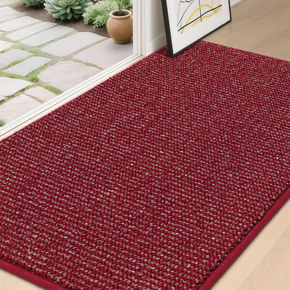 BEQHAUSE Dirt Trapper Door Mat 20" x 32", Non-Slip Washable Doormats Entrance Mat, Dirt Resistant and Absorbent Welcome Mat, Low Profile Floor Mats for Front Back Door and Entryway, Beige