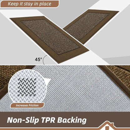 BEQHAUSE Indoor Door Mat 20" x 32", Dirt Trapper Door Mats Non-Slip Entryway Rugs Washable, Resist Dirt Absorbent Welcome Mat, Low Profile Floor Mats for Front Back Door and Entryway, Taupe