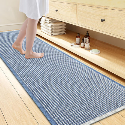 Smiry Waffle Bath Mat 30x20, Extra Soft Absorbent Bathroom Rugs, Non Slip Machine Washable Quick Dry Bath Rugs for Bathroom Floor, Tub, Shower, Home Decor Accessories, Brown