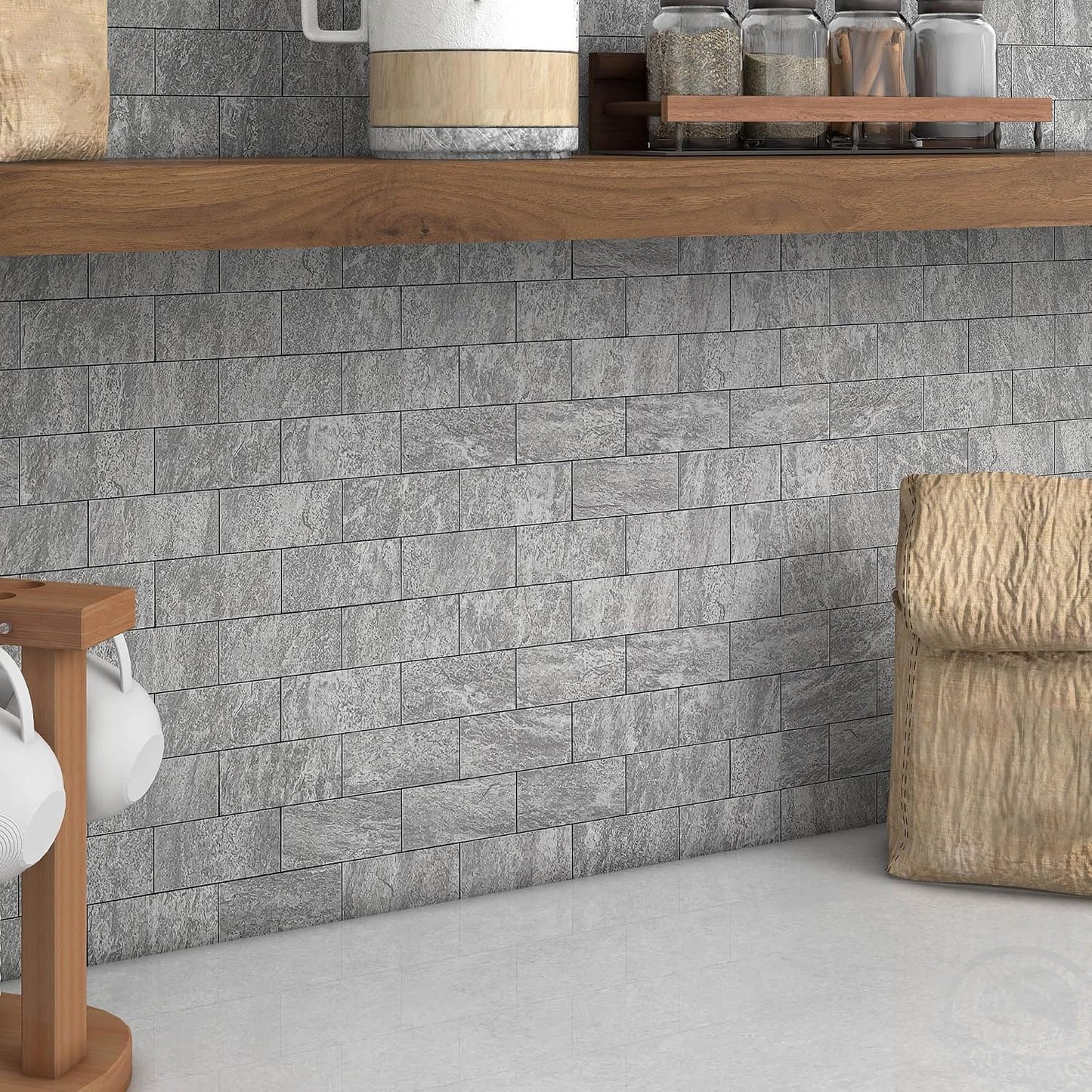BeNice Peel and Stick Backsplash for Kitchen,Bathroom Wall Backsplash Tile Peel and Stick Shower Tiles Waterproof(10sheets,Rustic Beige)