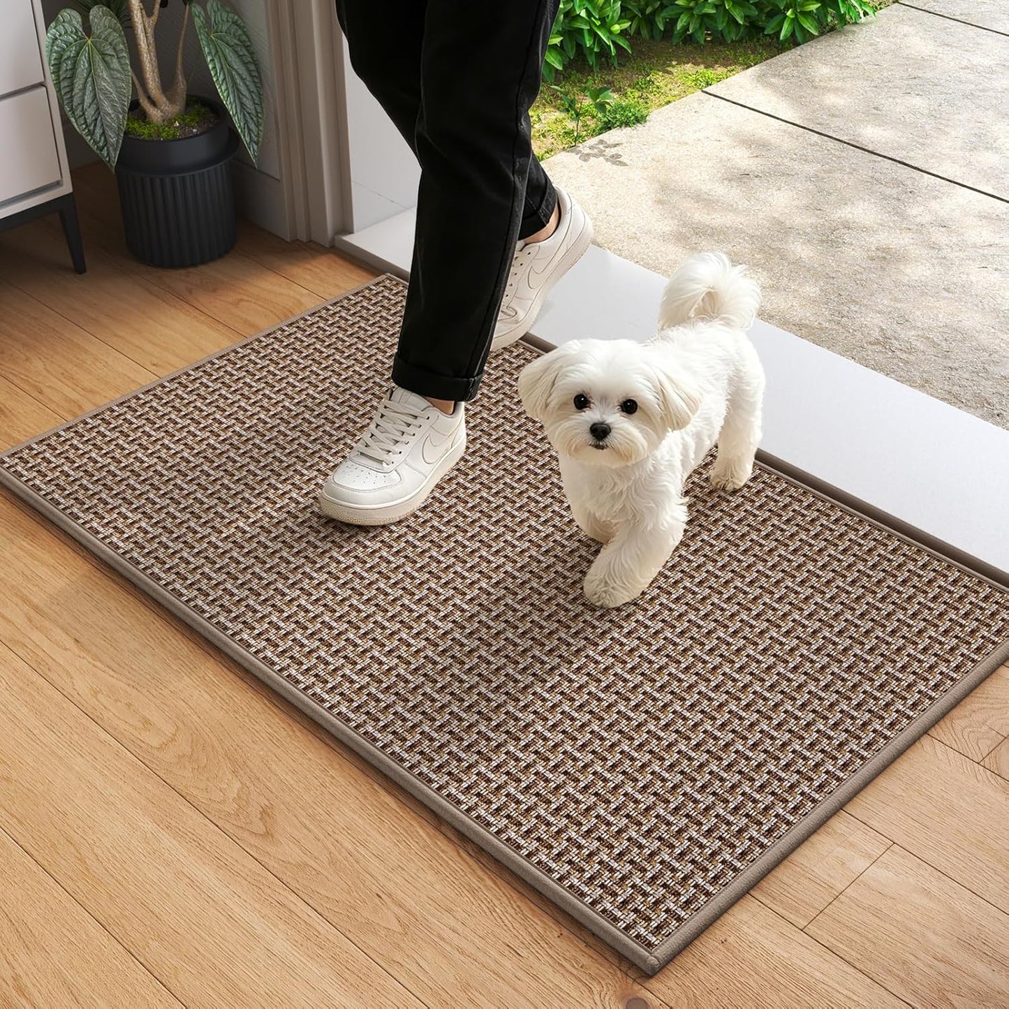 Door Mat 17"x30",Door Mat Indoor Entrance Dirt Resistant and Absorbent Non-Slip Rubber Backing Front Door Mats Washable Low-Profile Indoor Mats for Entryway, Inside Entrance Easy Clean Gray