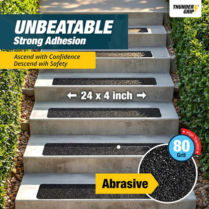 Clear Stair Treads Non-Slip 24"x4" - 18-Pack Indoor Stair Grips Non Slip for Wooden Steps - Anti Slip Adhesive Strips for Dogs & Elderly - Staircase Step Treads - Transparent Treads for Wood Stairs