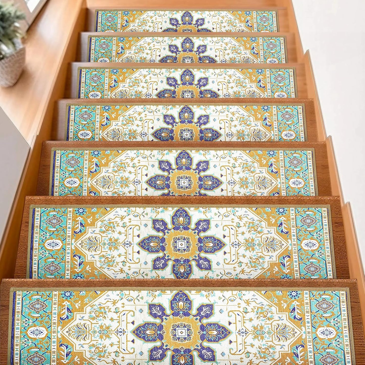 15Pcs Stair Treads for Wooden Steps With Self Adhesive, 8"x30" Non Slip Stair Runners-Peel & Stick Indoor Stair Carpet Runner, Resistant Runner for Kids, Elders and Pets, Black