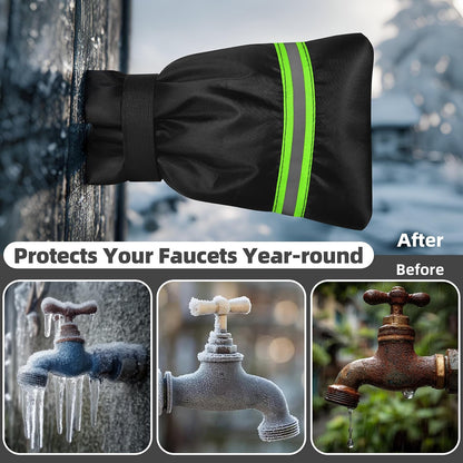 Outdoor Faucet Covers for Winter: Freeze Protection for Outside Hose Bib Spout - Insulation Water Spigot Sock with 9.5" H x 6.7" W - Waterproof Tap Cover Reusable for Garden 6 Pack
