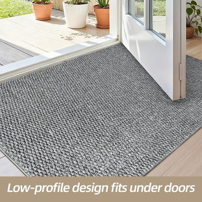 Indoor Door mat 17“ x 30”, Dirt Trapper Door Mat, Non-Slip Washable Entrance Mat, Dirt Resistant and Absorbent Welcome Mat,Low-Profile Doormat for Entryways, Front Doors, and Indoor Entrances, White