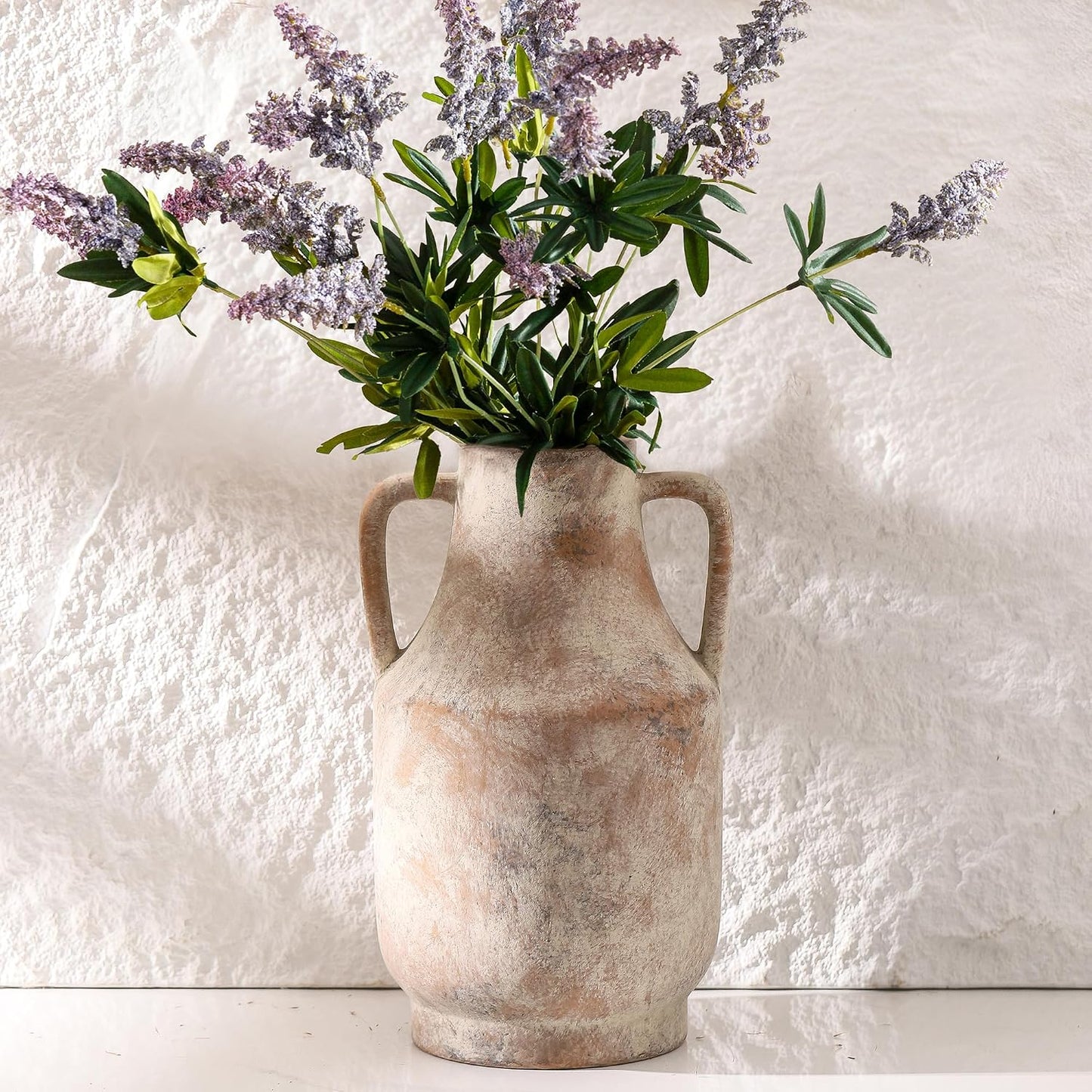 Ceramic Vase Set of 3, Modern Decorative Vases for Home Decor, Small Flower Pottery Vase Sets, Boho Farmhouse Rustic Vases for Living Room, Kitchen, Bedroom, Bathroom, Shelf, Table