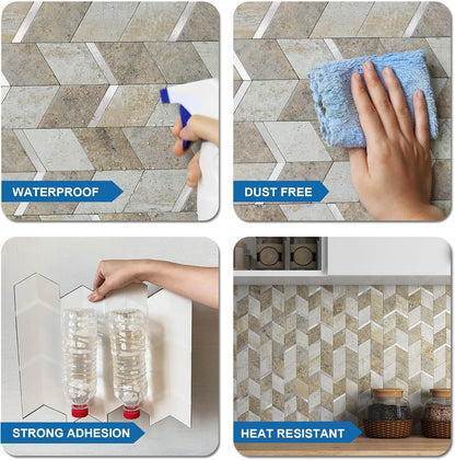 MOFIT Peel and Stick Backsplash for Kitchen,3D Wall Panel Peel and Stick Tile Self Adhesive Backsplash for Bathroom Tile Stickers Diamond (5Sheets,Blue Green Gray)