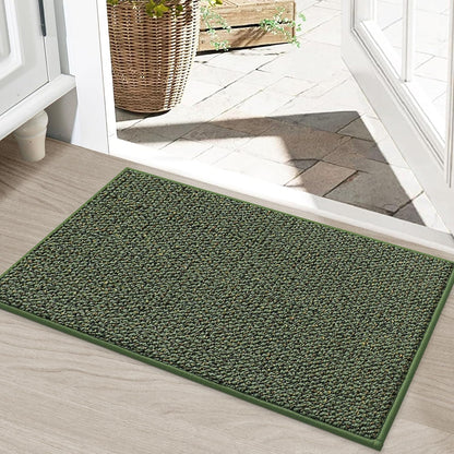 BEQHAUSE Dirt Trapper Door Mat 20" x 32", Non-Slip Washable Doormats Entrance Mat, Dirt Resistant and Absorbent Welcome Mat, Low Profile Floor Mats for Front Back Door and Entryway, Beige