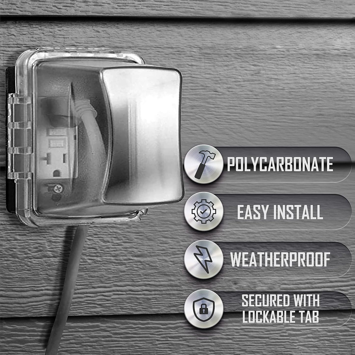 TayMac MM410W Single-Gang Horizontal/Vertical Mount Weatherproof In-Use Cover, 16 in 1, 2.75 in, White