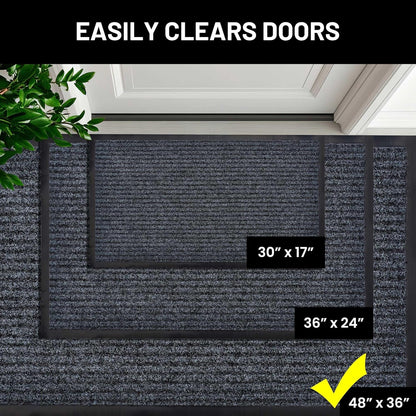 Sierra Concepts Front Door Mat Welcome Floor Mats - Entryway Indoor Outdoor Entrance Doormat, Patio, Porch, Muddy Shoe, Inside Outside Low Profile, 30x17 inches, 2-Pack Gray