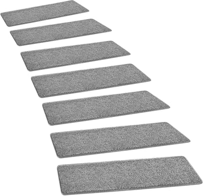PURE ERA Carpet Stair Treads Tape Free Non Slip Indoor Stair Carpet Stair Protectors Pet-Friendly Non-Slip Skid Resistant Washable Reusable 8" x 30"(2 Pieces,Black)