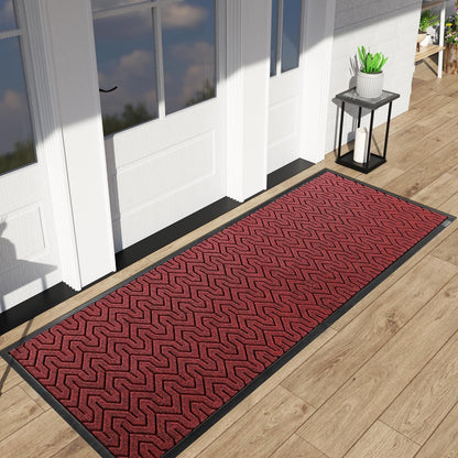 Yimobra Front Door Mat Outside Entrance 29.5x17, Waterproof Heavy Duty Outdoor Mats for Front Door, Non Slip Rubber Entry Mat for Garage Patio Indoor, Grey