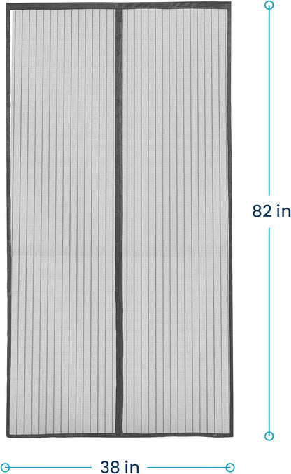 Flux Phenom Magnetic Screen Door - Bugs Out, Breeze in - 9min Install Auto-Sealing Heavy Duty Double Stitched Mesh, 52 Magnets, Hands Free Sliding & Patio Doors Net, Pet & Kid Friendly, 38 x 82 Inch