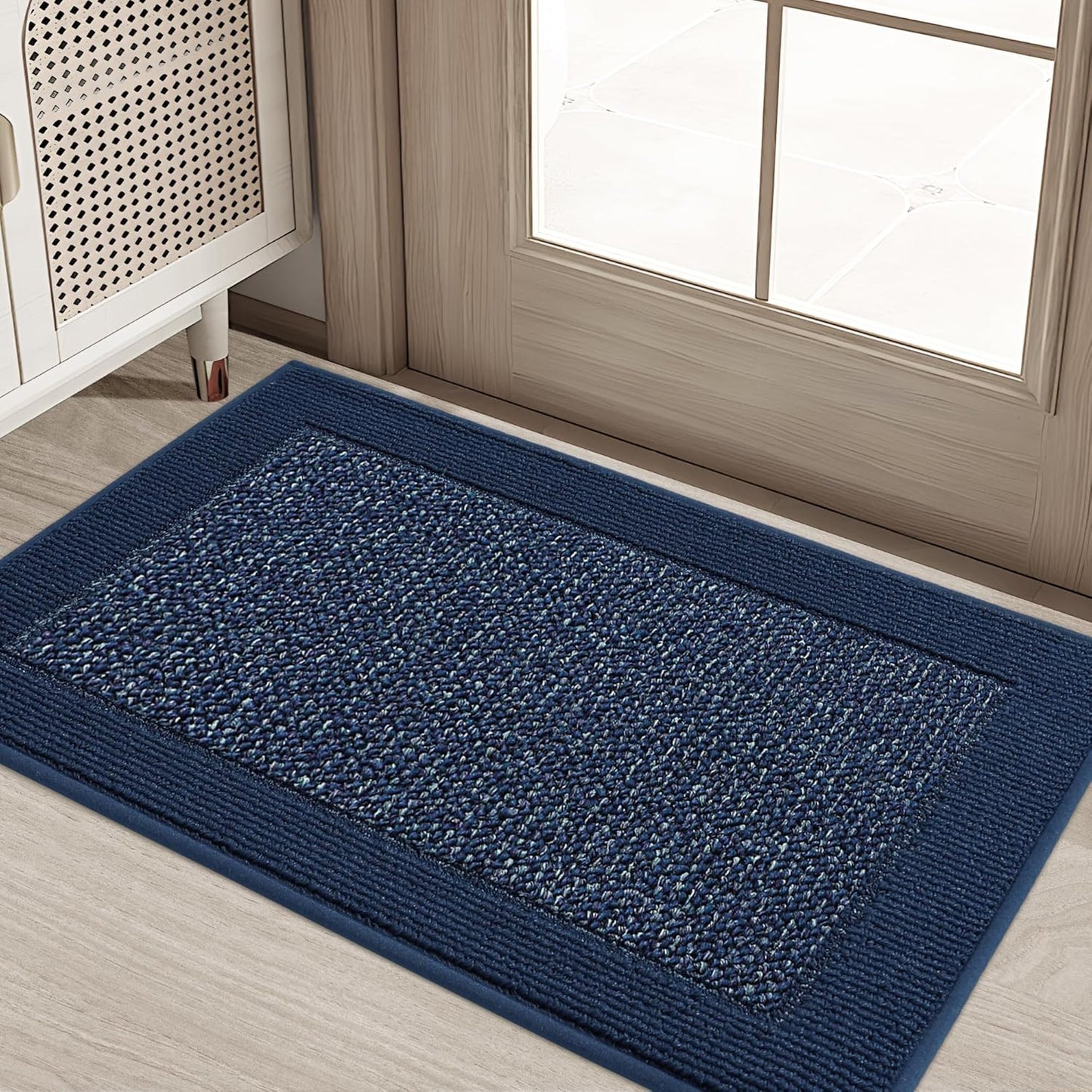 BEQHAUSE Indoor Door Mat 20" x 32", Dirt Trapper Door Mats Non-Slip Entryway Rugs Washable, Resist Dirt Absorbent Welcome Mat, Low Profile Floor Mats for Front Back Door and Entryway, Taupe