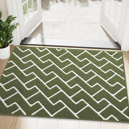 OLANLY Front Door Mat, Non-Slip Rubber Backing, Dirt Resistant and Absorbent, Washable, Easy to Clean Low-Profile Indoor Doormat for Back Door, Entryway, Inside Entrance, 32x20, Grey