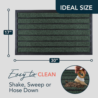 ubdyo Extra Durable Door Mat - Dirt Trapping Outdoor Welcome Mats - Non-Slip Outdoor Indoor Entrance - Low Profile Front Doormat (30" x 17", Bright Brown)