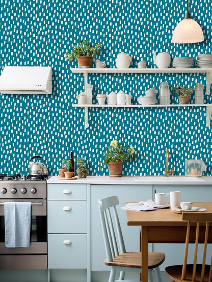 HAOKHOME Peel and Stick Wallpaper Boho Modern Dots Wall Paper Removable for Bathroom Caramel/White Contact Paper 17.3in x 9.8ft
