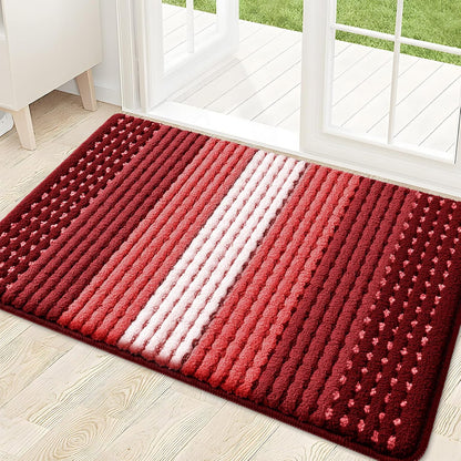 Kitinjoy Indoor Outdoor Door Mat, 32x20 Non-Slip Absorbent Dirt Trapper, Low-Profile Washable Inside Entrance Front Floor Mat, Sturdy Soft Entry Doormats for Entryway, Grey
