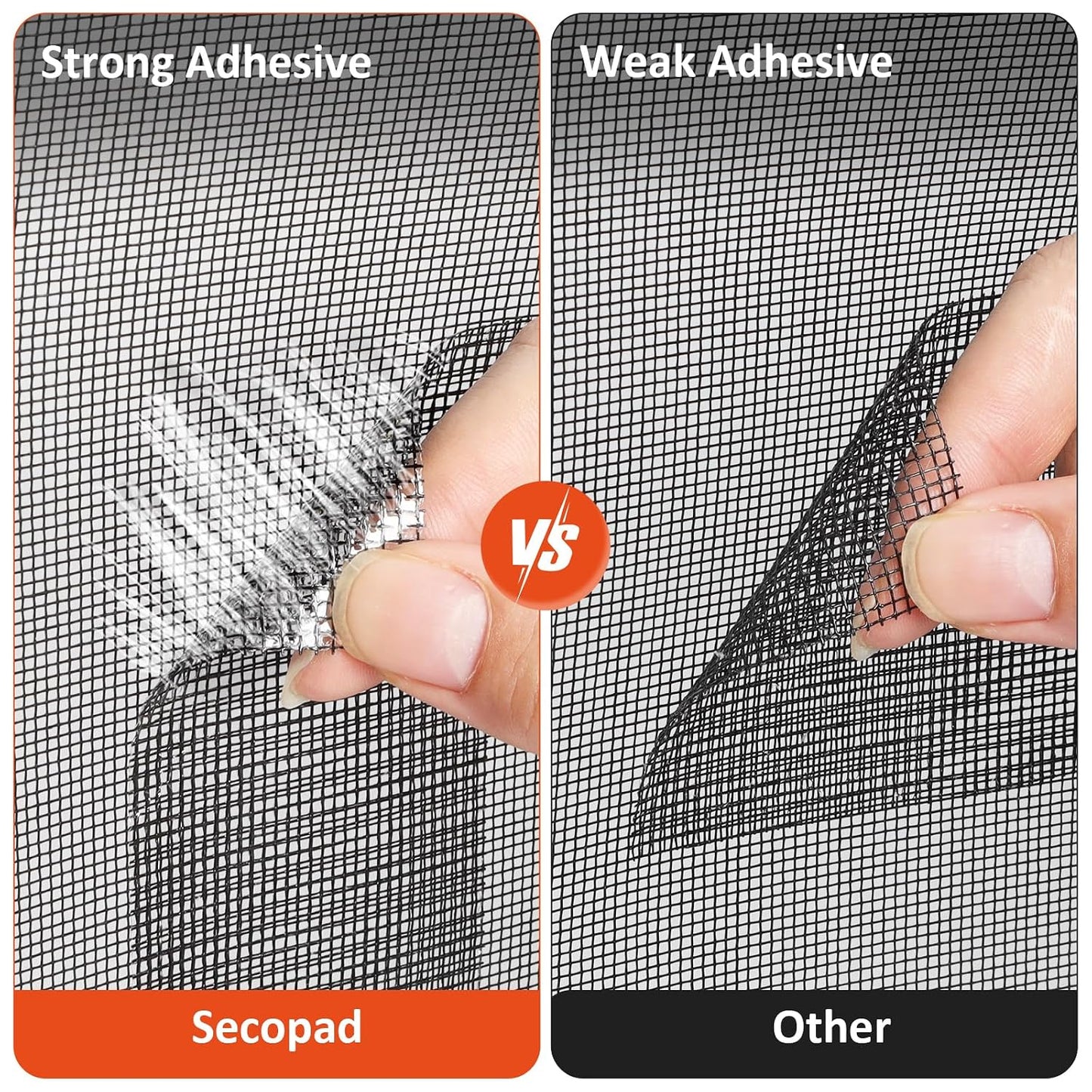 Secopad Grey Screen Repair Tape, 2" X 180" (15FT) Window Screen Door Repair Kit, Strong Adhesive Fiberglass Patch Tape Mesh