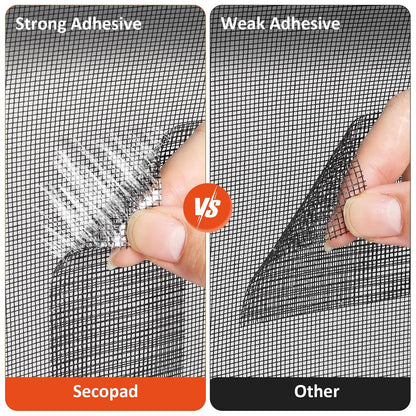 Secopad Grey Screen Repair Tape, 2" X 180" (15FT) Window Screen Door Repair Kit, Strong Adhesive Fiberglass Patch Tape Mesh