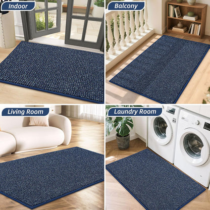 BEQHAUSE Dirt Trapper Door Mat 20" x 32", Non-Slip Washable Doormats Entrance Mat, Dirt Resistant and Absorbent Welcome Mat, Low Profile Floor Mats for Front Back Door and Entryway, Beige