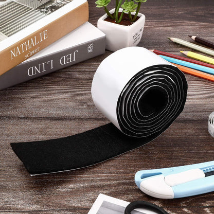Shappy 2 Packs 120 x 2 x 0.12 Inch Felt Strips with Adhesive Backing Felt Tape Roll Non Slip Self Adhesive Cuttable Furniture Pads for Protecting Hardwood Floors, Chairs, Wall(Dark Brown)