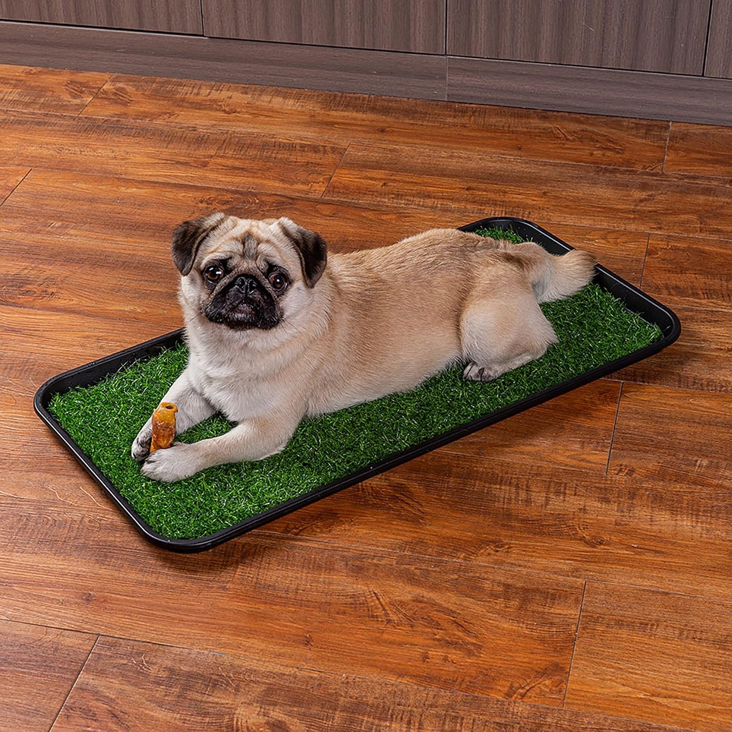 Extra Large All-Weather Boot Tray 40x20 in, Waterproof Shoe Mat with 1.25 in Raised Edge, Recycled Polypropylene Floor Protector for Entryway and Mudroom, Black