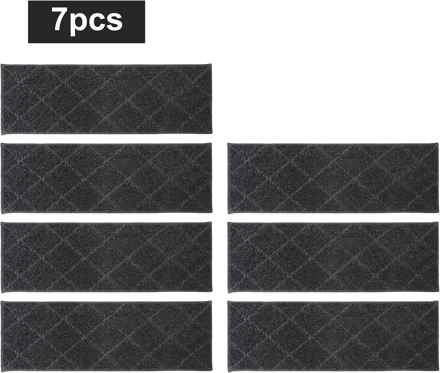 COSY HOMEER Edging Stair Treads Non-Slip Carpet Mat 28inX9in Indoor Stair Runners for Wooden Steps, Edging Stair Rugs for Kids and Dogs, 100% Polyester TPE Backing(4pc, Beige)