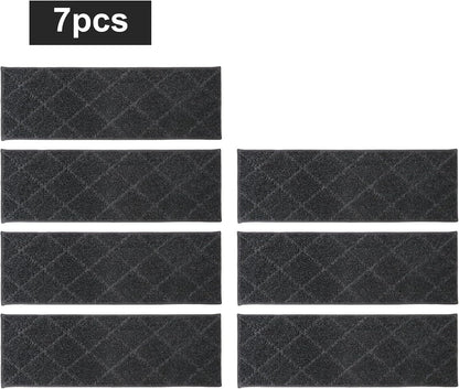 COSY HOMEER Edging Stair Treads Non-Slip Carpet Mat 28inX9in Indoor Stair Runners for Wooden Steps, Edging Stair Rugs for Kids and Dogs, 100% Polyester TPE Backing(4pc, Beige)