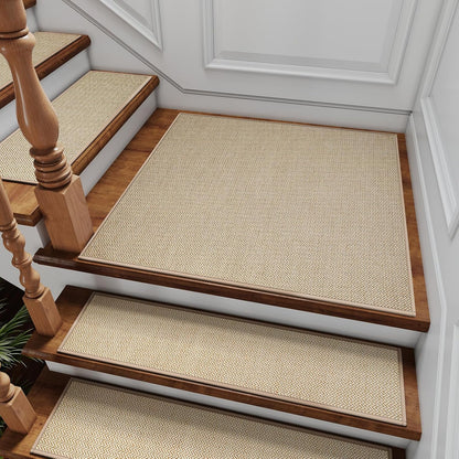 YDKGL Stair Treads Non Slip for Wooden Steps Indoor 15 Pack, Reusable Peel and Stick Adhesive Stair Treads Runner Rugs, Stair Carpet Floor Mats for Elders Pets, Easy to Install, Brown 8" x 30"